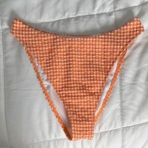 Abercrombie Orange & White Gingham Bikini Bottom Small